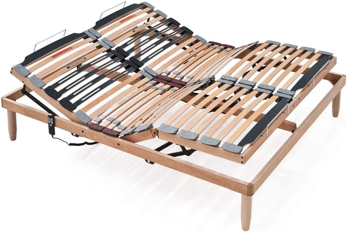Sommier à Lattes Pliable 80x200 Cm - Hauteur 35 Cm - Renforcé - Pieds Amovibles - Orthopédique Et Durable