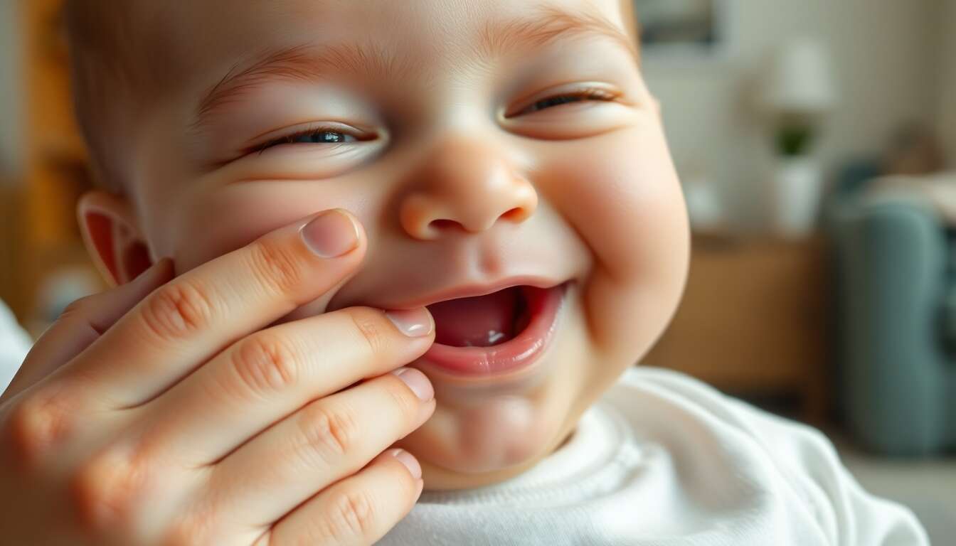 Masser les gencives pour soulager bébé