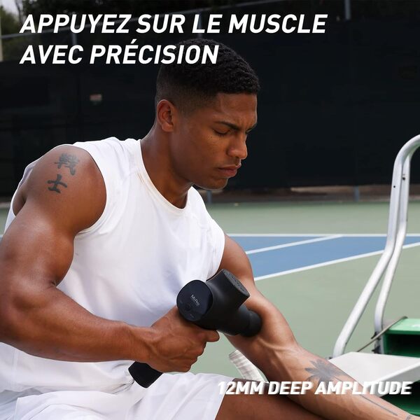 OPOVE Pistolet de massage Masseur musculaire Percussion des tissus profonds Masseur corporel électrique portabl de sport super silencieux pour la relaxation musculaire profonde, opove M3 Pro Noir