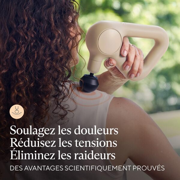 Theragun Relief pistolet de massage à percussion portable – Facile à utiliser, confortable et léger pour soulager la douleur quotidienne dans le cou, le dos, les jambes, les épaules et le corps (Sand)