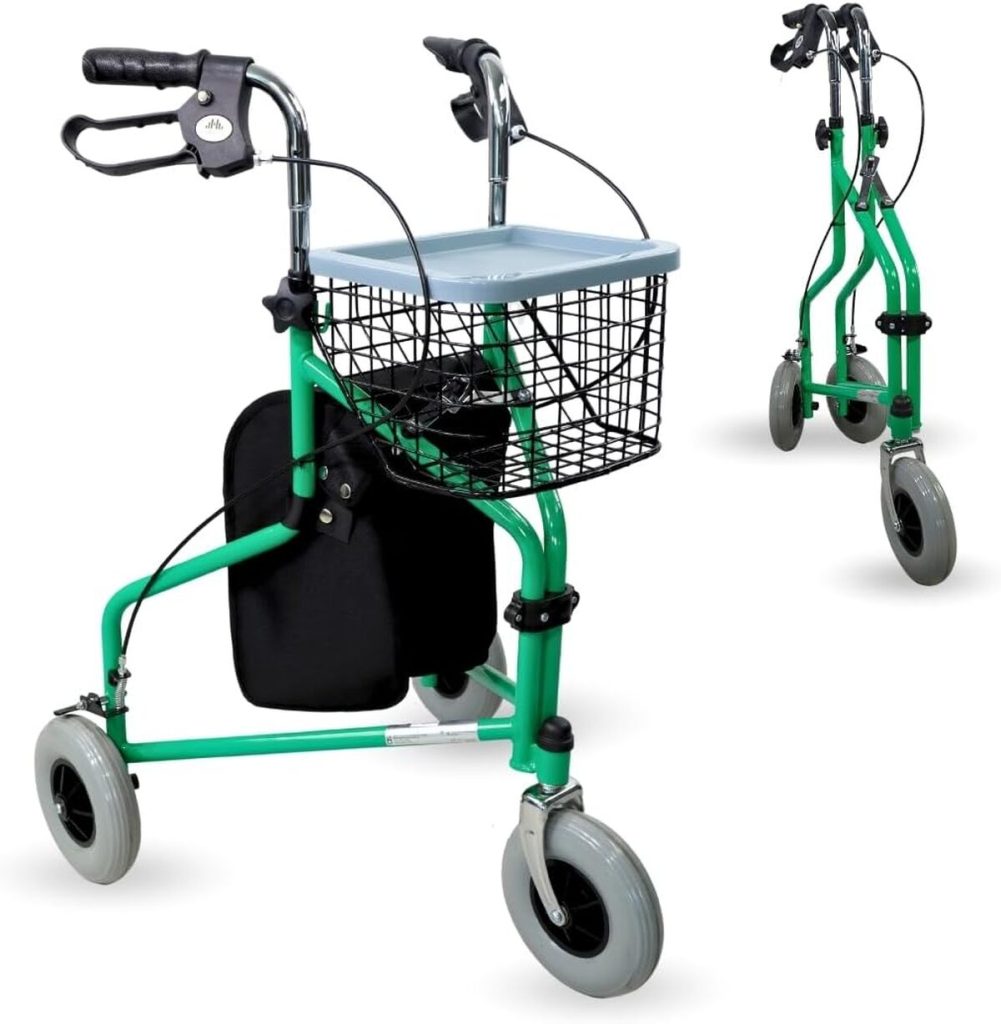 Test : déambulateur pliant 3 roues Mobiclinic® vert
