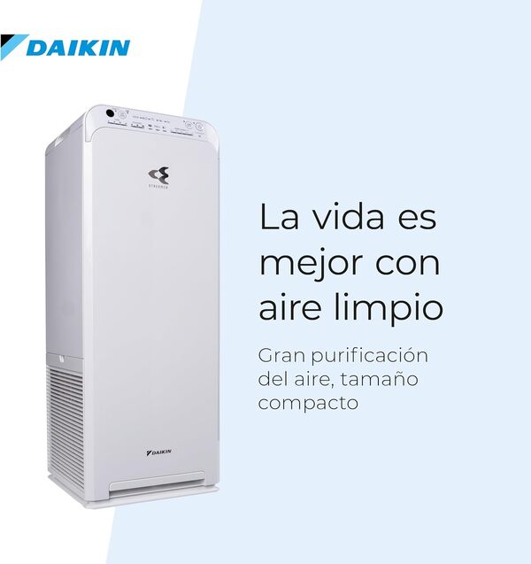 Daikin Purificateur d'Air - Filtre HEPA électrostatique - Réduit le Rhume des Foins, Pollen et Poussière - Pour les Personnes Allergiques - avec Technologie Streamer - MCK55W