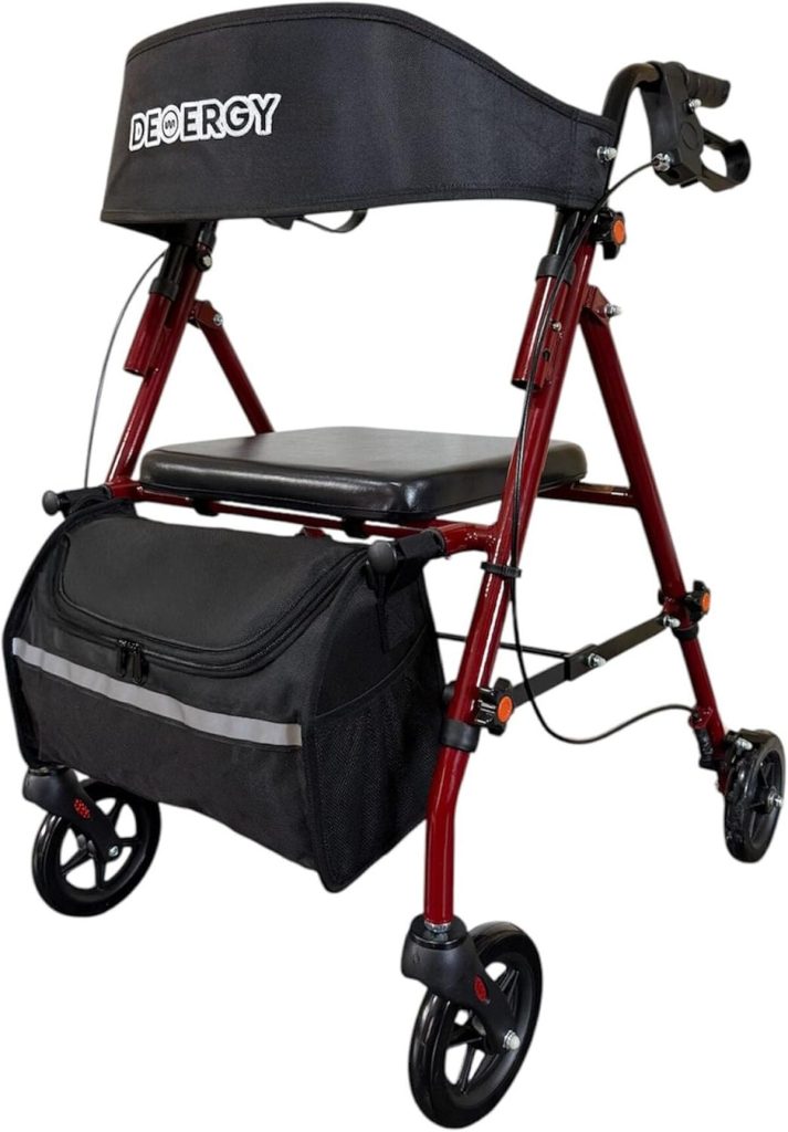 Test du déambulateur pliable 4 roues tout-terrain avec siège épais