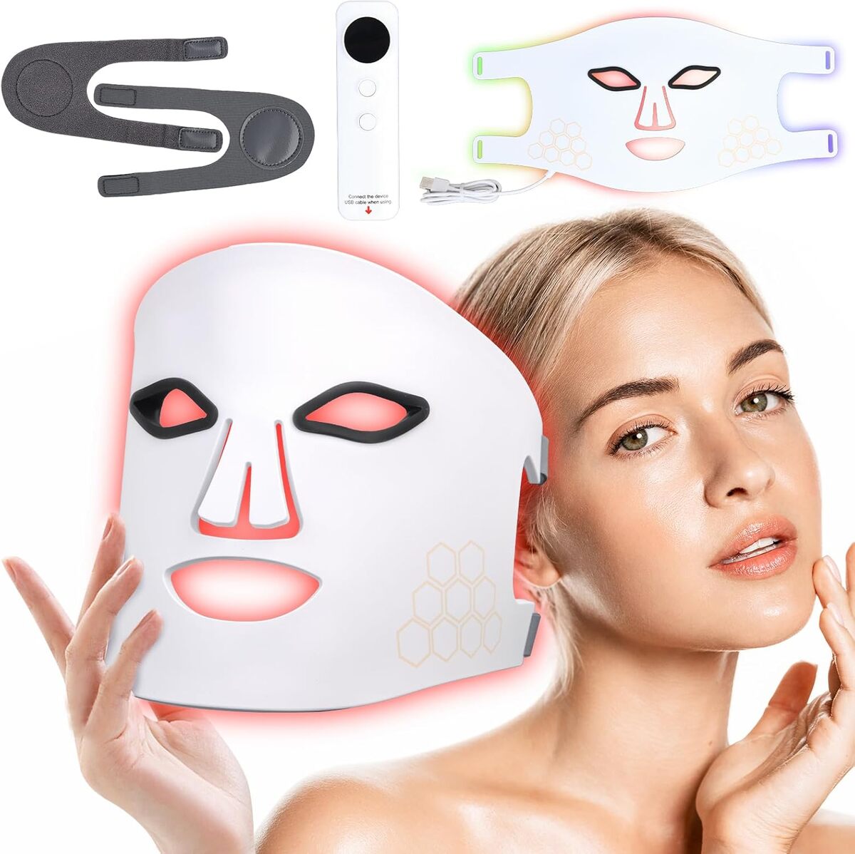 Mas Que Led Rouge Test du masque LED Shquanfuya : lumière rouge anti-rides