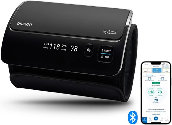 OMRON EVOLV tensiomètre bras électronique sans tube + OMRON VIVA pèse personne avec moniteur de composition et avec Bluetooth