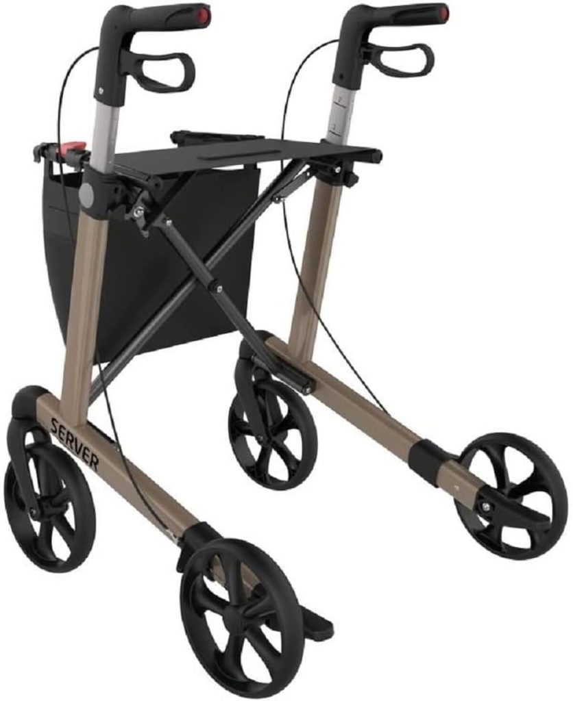 Test du déambulateur Rehasense Server L : pliable, léger et réglable en hauteur