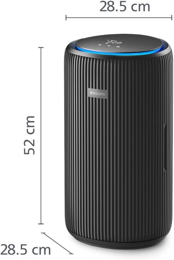 Purificateur d'air Philips série 4200, HEPA NanoProtect + double filtre à charbon actif, CADR 600m³/h pour 156m², ultra-silencieux, intelligent et économe en énergie (AC4221/11)