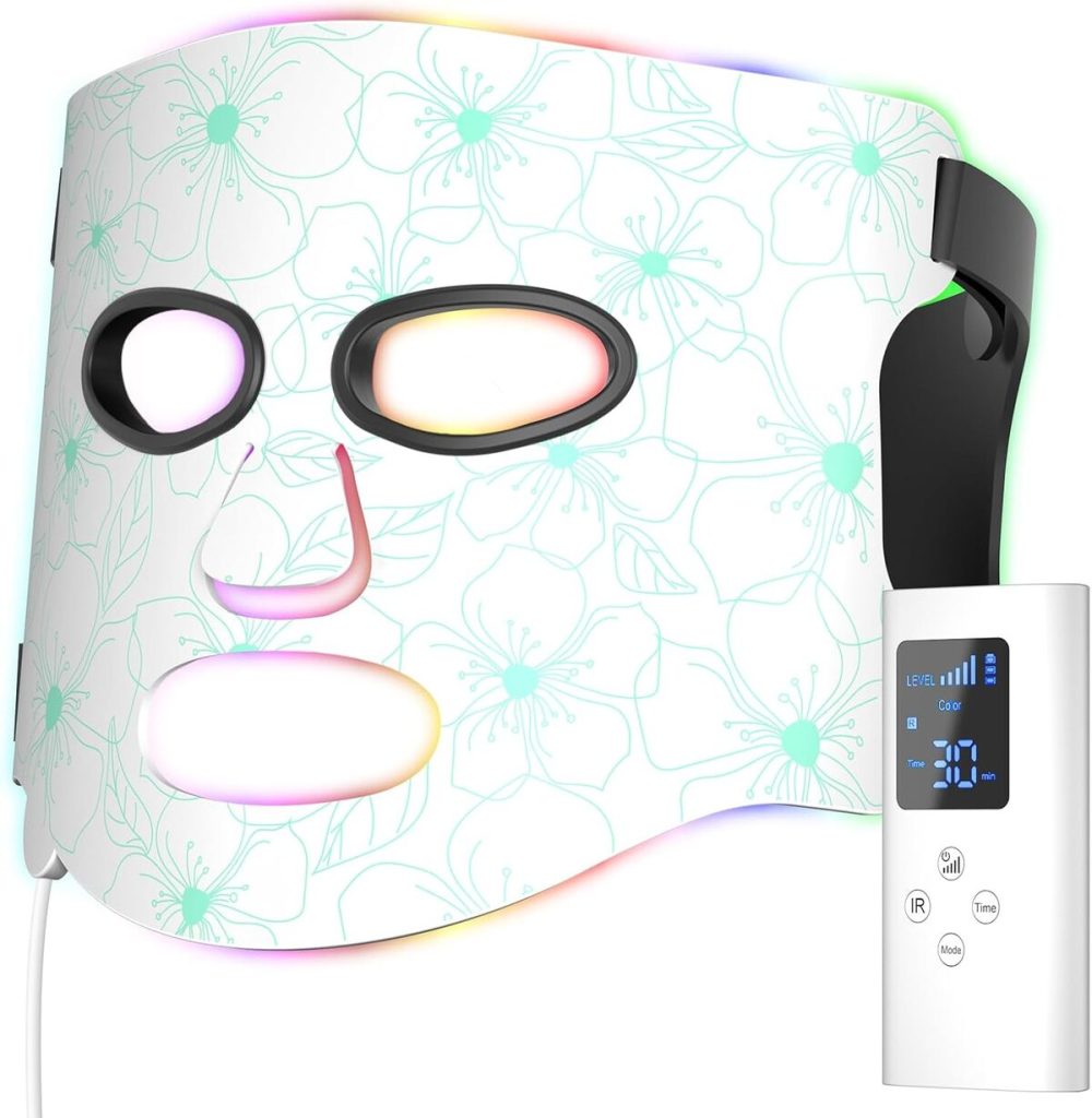 Test : masque facial à LED 7 couleurs, lumière thérapie contre l'acné