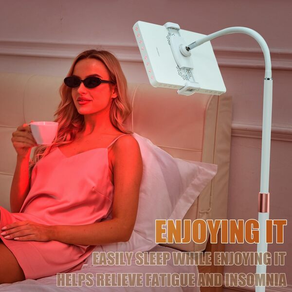 Appareil de luminothérapie rouge, rouge 660 nm et proche infrarouge 850 nm, panneaux de luminothérapie avec 140 LED (support au sol 140 LED)