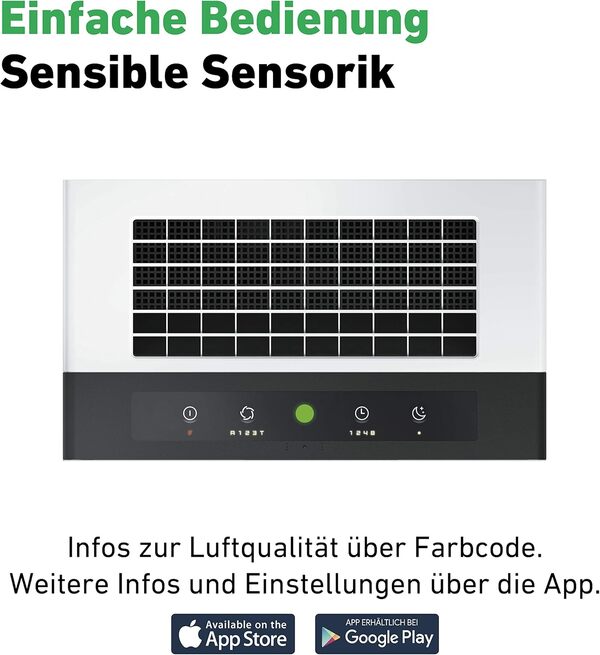 IDEAL - Purificateur d'air AP80 PRO (100m²) | Made in Germany | Filtre HEPA & charbon actif qui élimine 99,99% des particules fines, odeurs, spores de moisissures, fumées... | Pour bureau, appartement