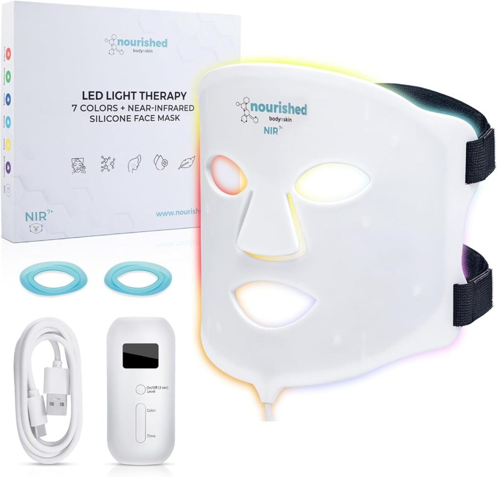 Test du masque facial LED 7 couleurs Nourished Bodynskin : soin anti-âge efficace