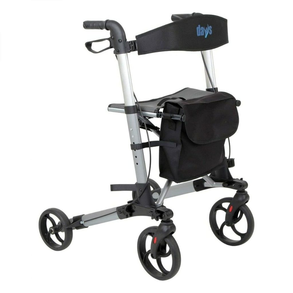 Test du rollator pliant quatre roues Days Deluxe : aides à la mobilité et stockage facile
