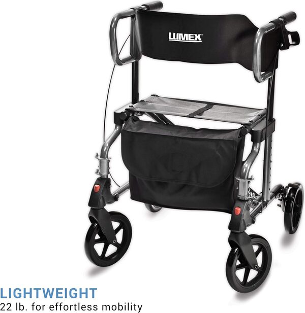 Lumex HybridLX Fauteuil de transport et de déroulage, titane, 1