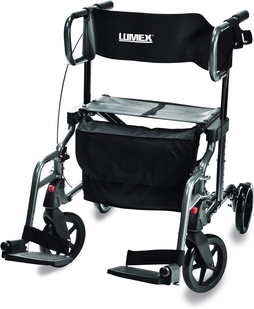 Test du Lumex HybridLX : fauteuil de transport et déroulage, titane