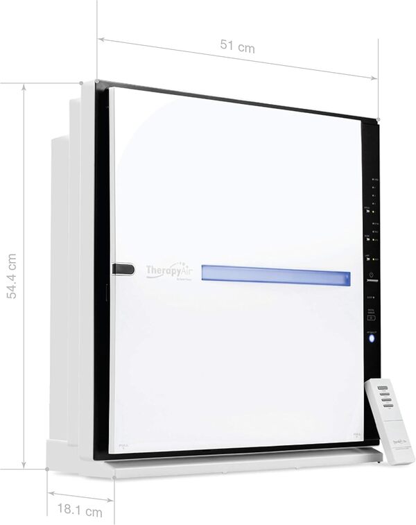 de Zepter Purificateur d'air pour fumeurs de 130 m² Personnes allergiques Purificateur d'air Laveur d'air Appartement avec système 6-1 avec ioniseur à 363,3m³ Performance CADR avec HEPA