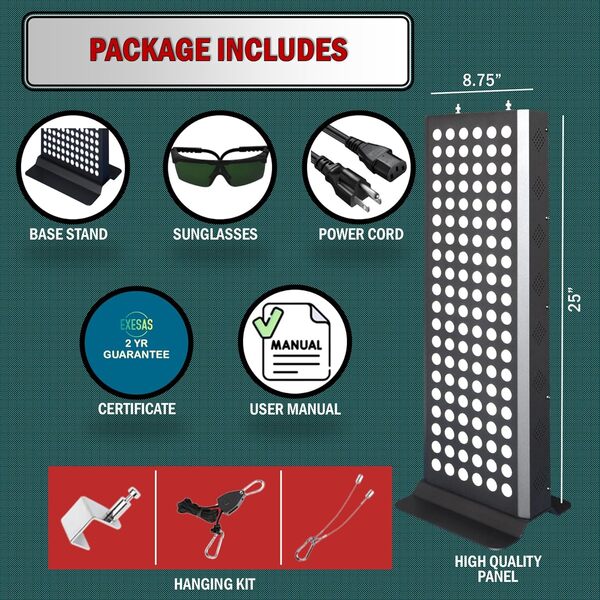 2022 - 120 LED 600 W - Double puce rouge - Appareil de thérapie pour tout le corps - 660 nm et 850 nm - Panneau de thérapie LED infrarouge pour une belle peau, anti-âge, perte de poids, soulagement de