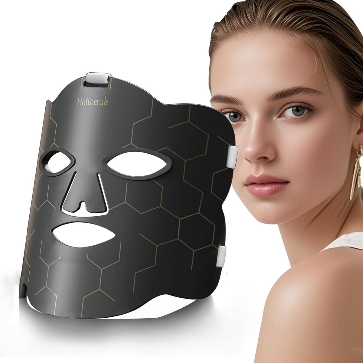 Test du masque LED en silicone : lumière rouge pour le visage