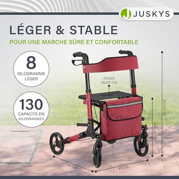 Découvrez notre test du déambulateur pliable rouge Juskys Vital : performance, design et praticité évalués pour vous aider à faire le meilleur choix